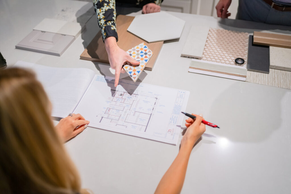 ReVision Design and construction team mapping out the bones of a new design-build project.