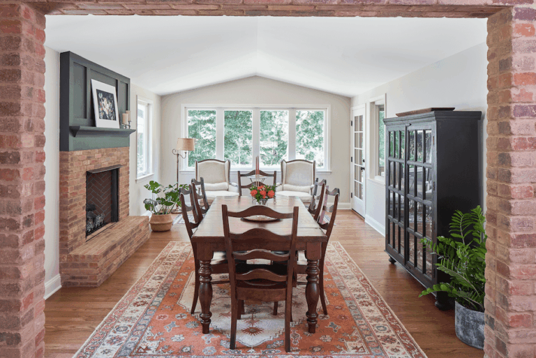 mid-century ranch home remodel multi-functional dining room