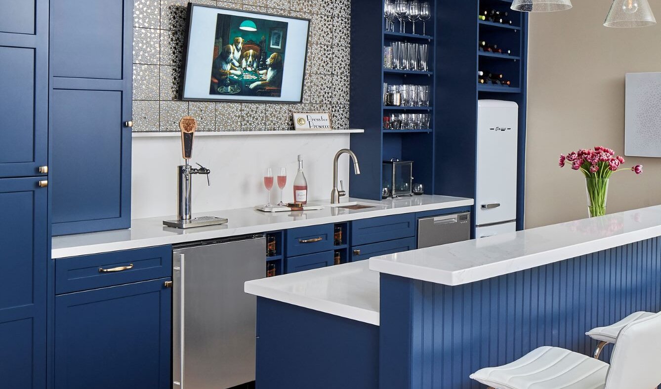 Basement Wet Bar in Belmont