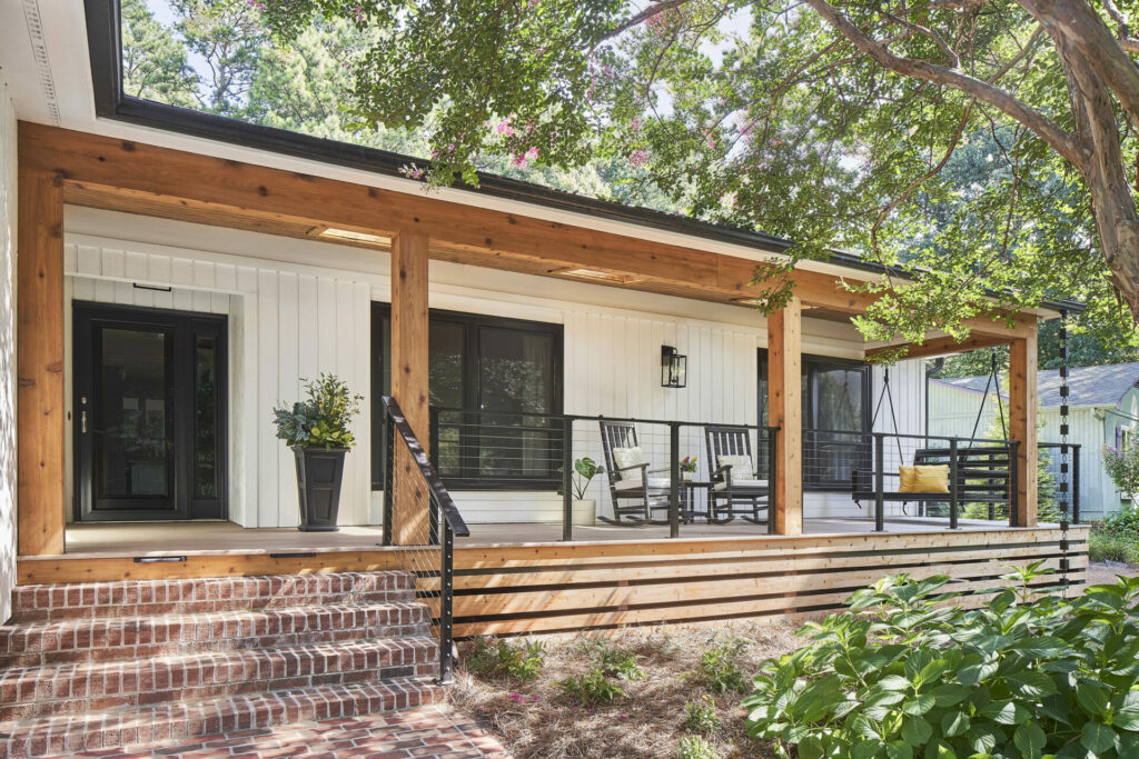 A contemporary front porch remodel