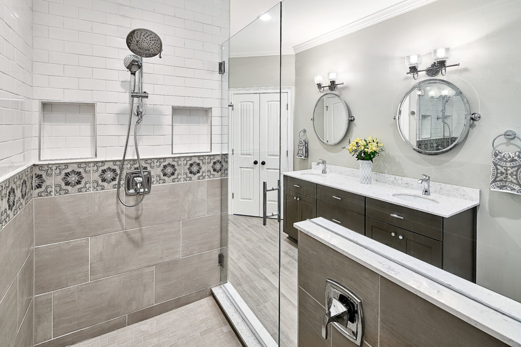 mixing tile patterns in the master bathroom; Tile Design Ideas in Charlotte, NC