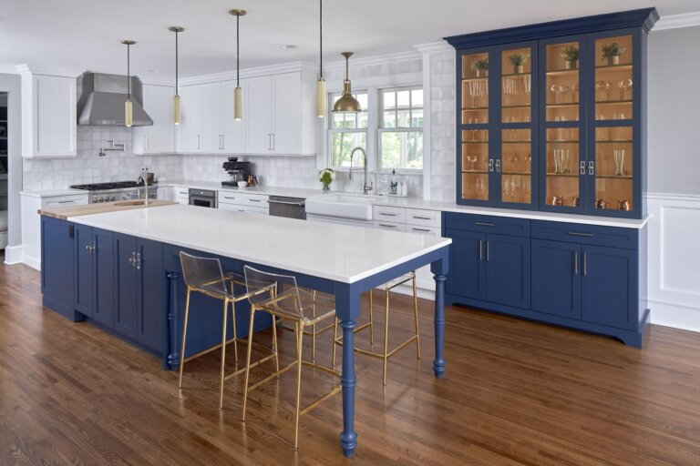 open kitchen remodel with lights on