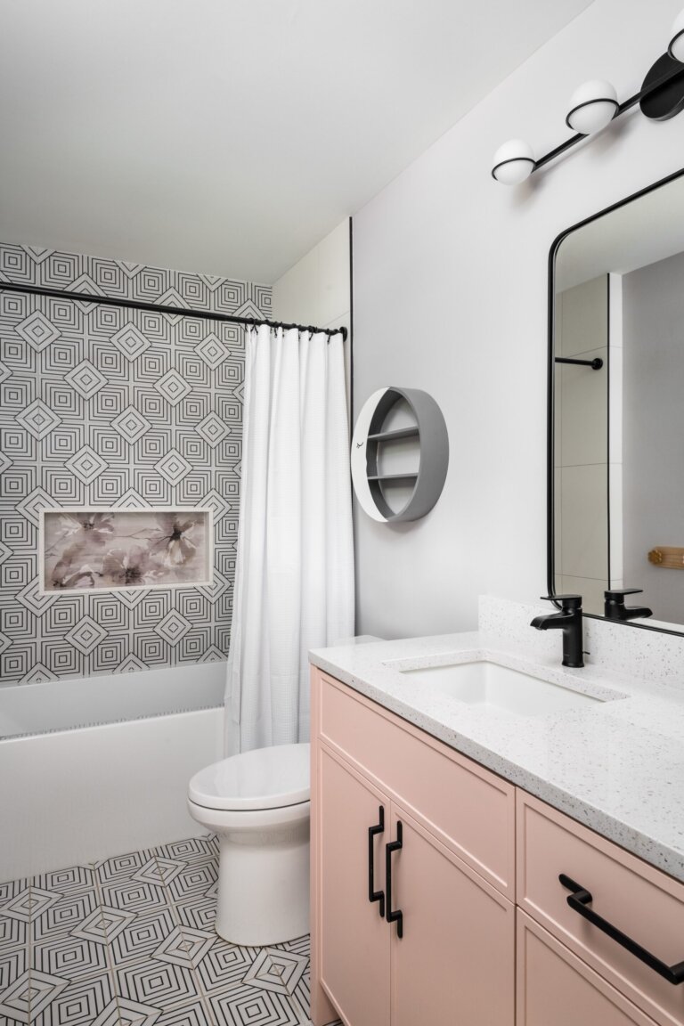 soft pink bathroom