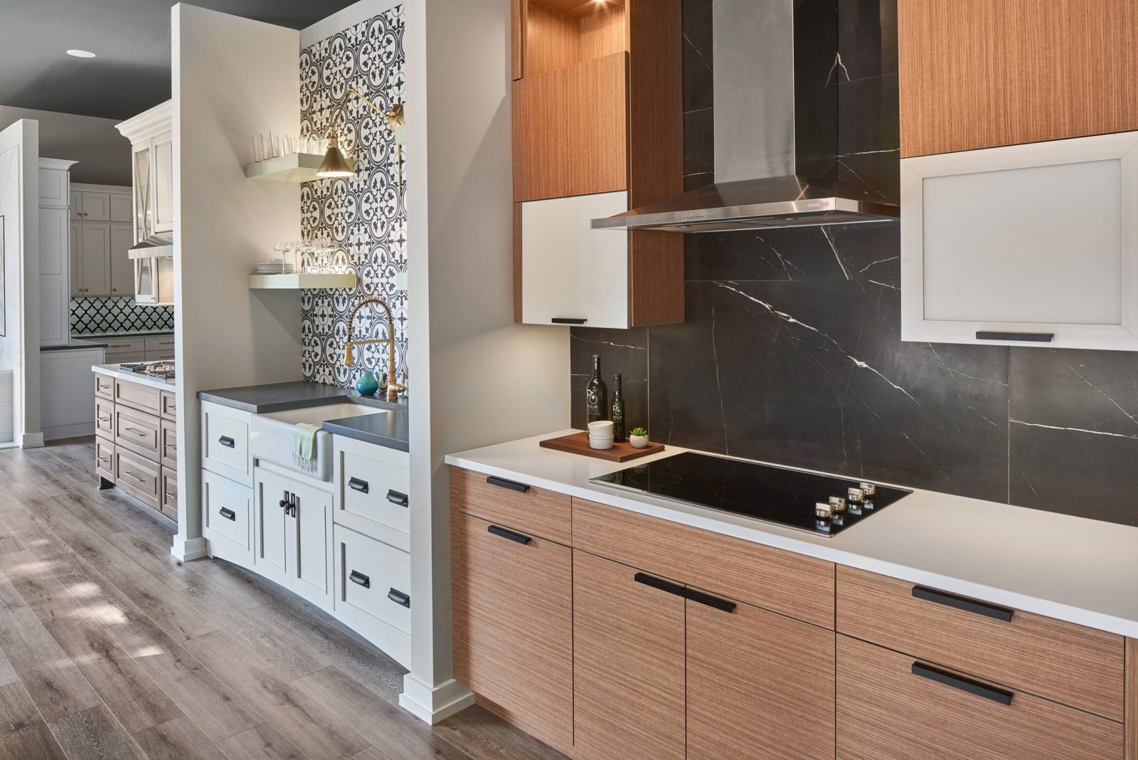 Traditional, transitional and contemporary kitchen vignettes provide options