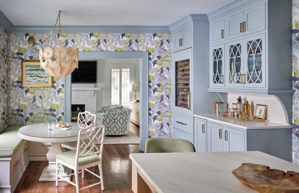 spacious kitchen remodel featuring blue cabinetry in dilworth charlotte nc