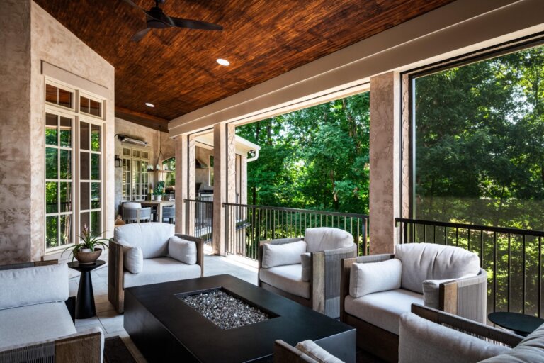 porch remodel in ballantyne neighborhood