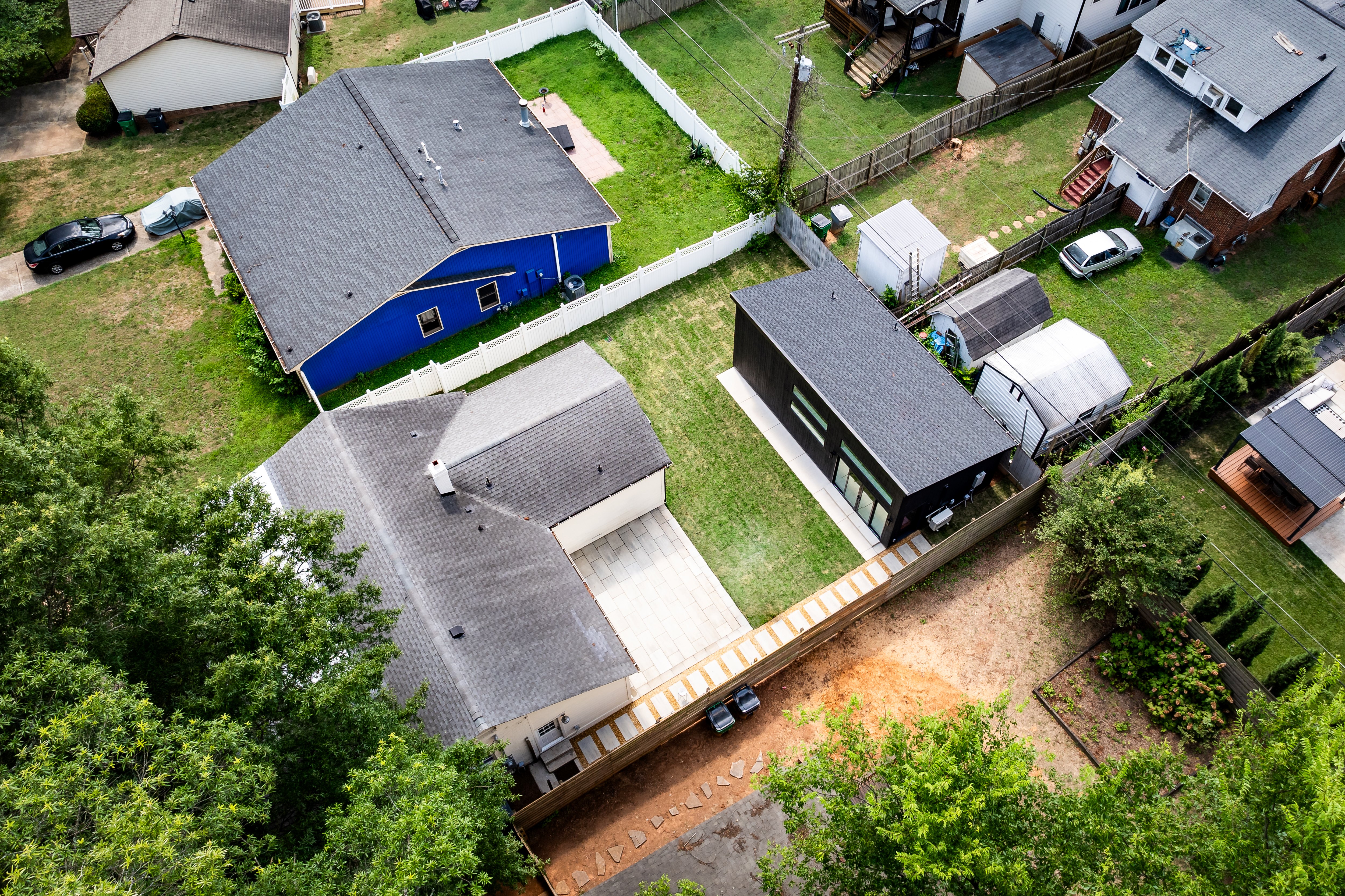 aerial view of an ADU build in Charlotte, NC