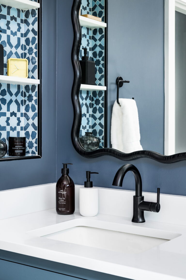 black wavy decorative mirror