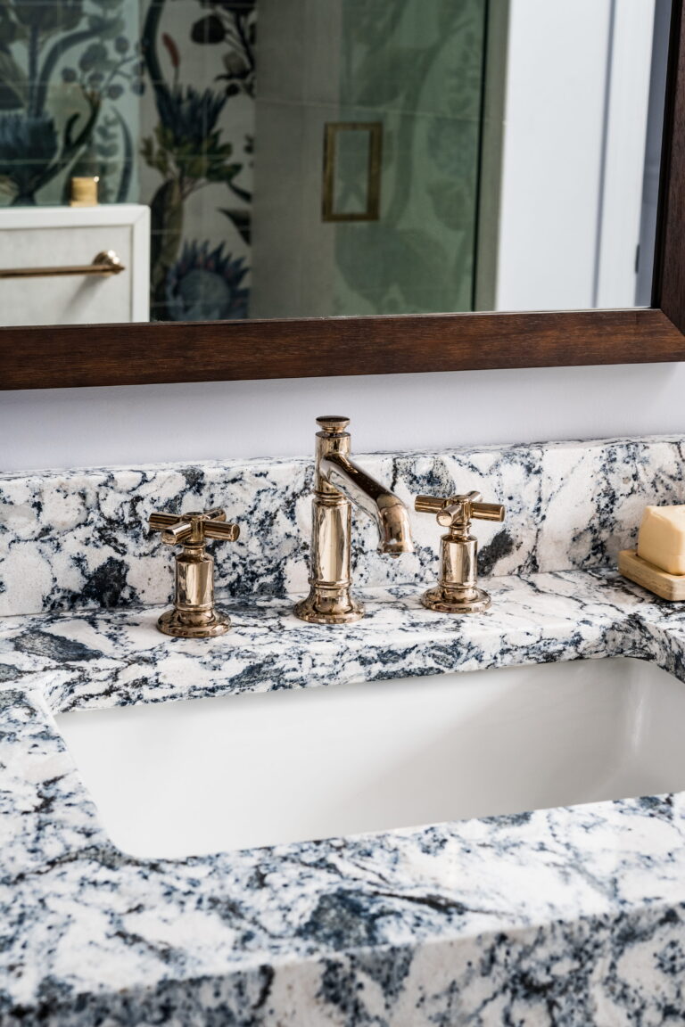 black and white quartz countertop in a myers park home in charlotte, nc