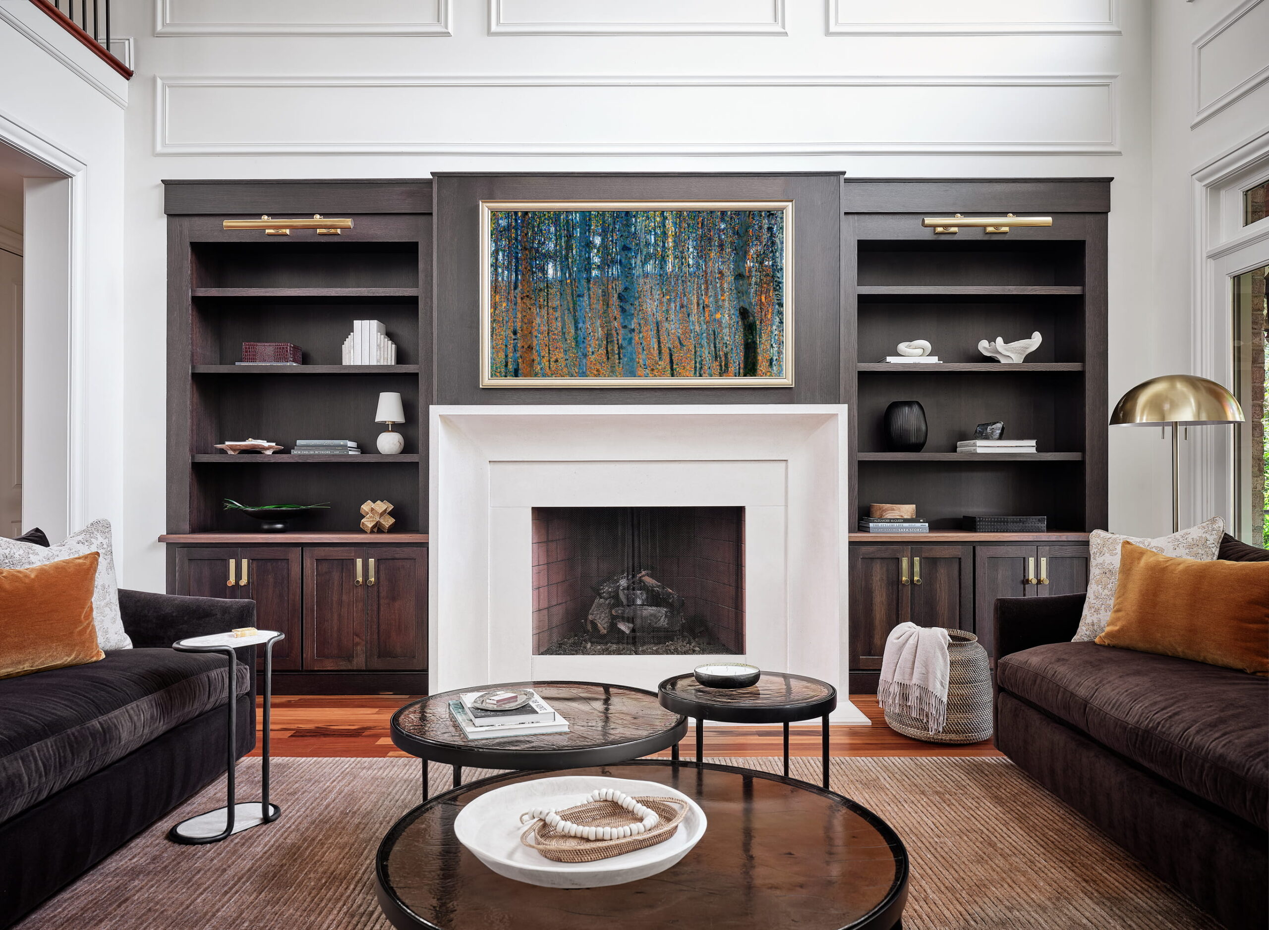 custom-built-ins custom wooden built ins in a living room
