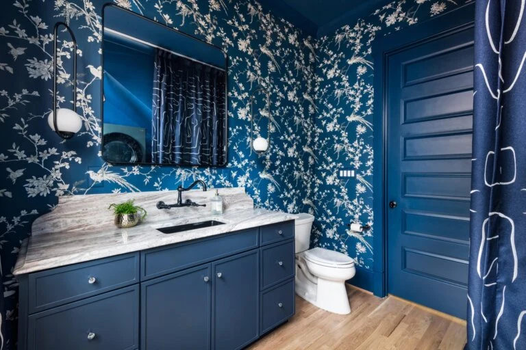 Drama in the Details powder room in South Charlotte